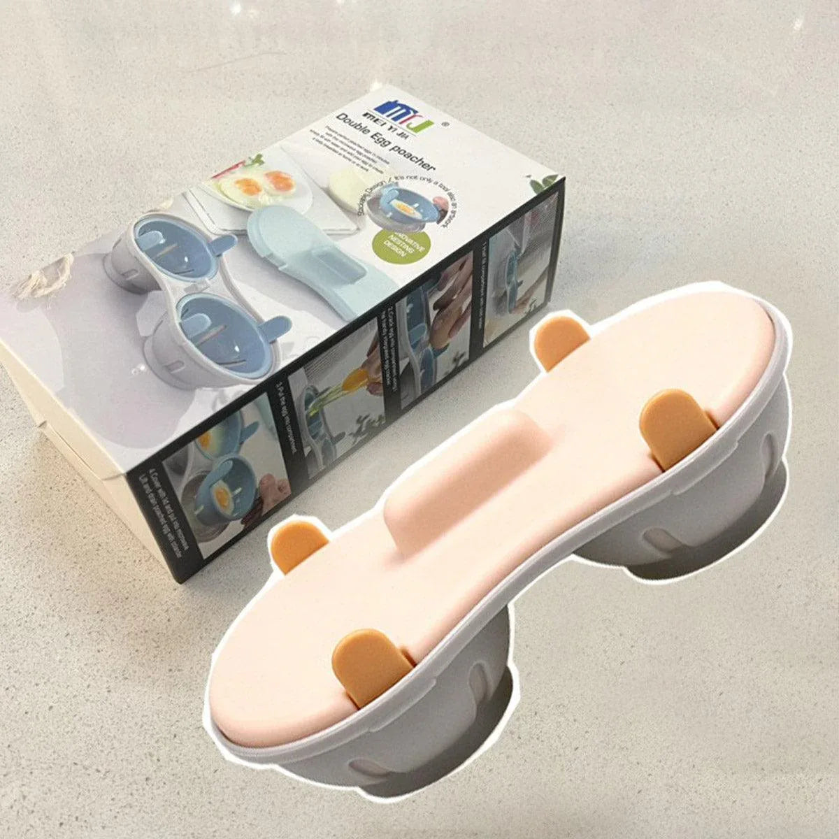 Microwave Egg Steamer With Lid Kitchen Egg Cooker Poacher Steam Box Container - White - Mekamart Australia