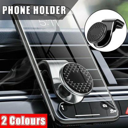 Universal Car Phone Holder Mini 360 Degree Rotating Air Vent Mount Clip Stand - Silver