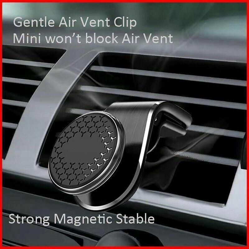 Universal Car Phone Holder Mini 360 Degree Rotating Air Vent Mount Clip Stand - Silver