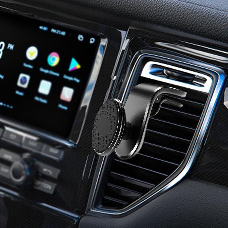 Universal Car Phone Holder Mini 360 Degree Rotating Air Vent Mount Clip Stand - Silver