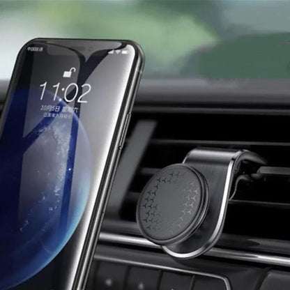 Universal Car Phone Holder Mini 360 Degree Rotating Air Vent Mount Clip Stand - Silver