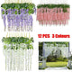 12X Artificial Silk Fake Flower Garland Vine Wisteria Leaf Hanging Wedding Decor - White - Mekamart Australia