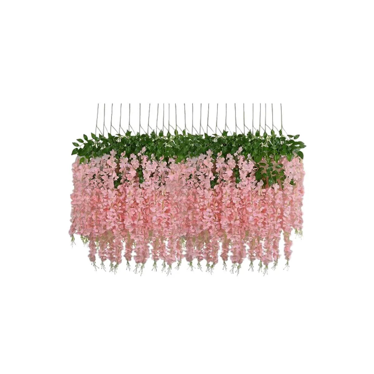 12X Artificial Silk Fake Flower Garland Vine Wisteria Leaf Hanging Wedding Decor - White - Mekamart Australia