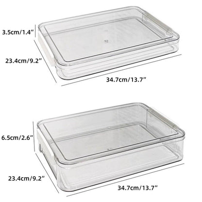 Large Capacity A4 File Storage Box Transparent Plastic Document Organizer Case - Large