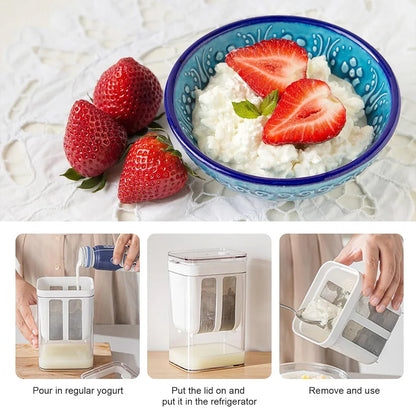 Yoghurt Strainer Filter 1100ml Plastic Container for Draining Yogurt Cheese - Mekamart Australia