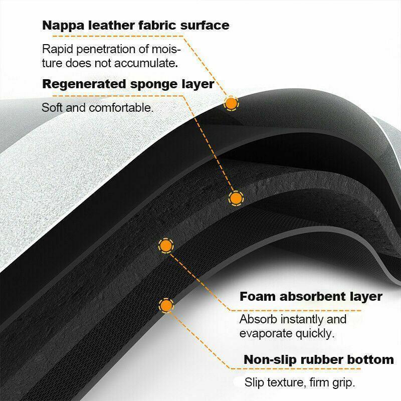 50x80CM Super Absorbent Floor Mat Soft Quick-Drying Non-Slip Diatom Mud Bath - Blue-Oval - Mekamart Australia