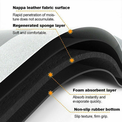 50x80CM Super Absorbent Floor Mat Soft Quick-Drying Non-Slip Diatom Mud Bath - Blue-Oval - Mekamart Australia