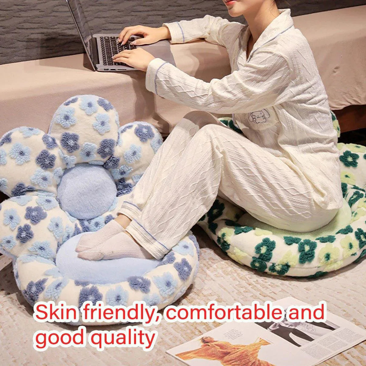 Cute Soft Seat Cushion Flower Shaped Lazy Sofa Pad for Office Chairs and Home Use - Red - Mekamart Australia