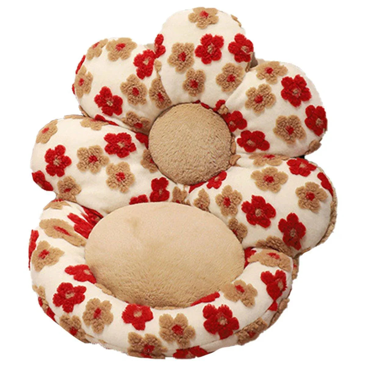 Cute Soft Seat Cushion Flower Shaped Lazy Sofa Pad for Office Chairs and Home Use - Red - Mekamart Australia