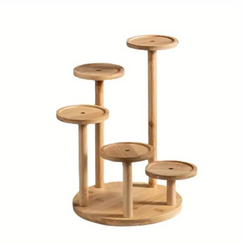 Round Tabletop Flower Stand Balcony Storage Shelf Display Rack Indoor Outdoor - Mekamart Australia