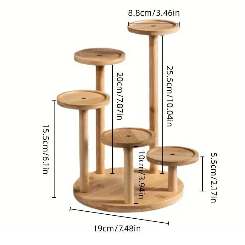 Round Tabletop Flower Stand Balcony Storage Shelf Display Rack Indoor Outdoor - Mekamart Australia