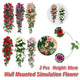 2PCS Artificial Rose Flower Garland Hanging Vine Home Wall Decor Fake Rattan - Rose Red - Mekamart Australia
