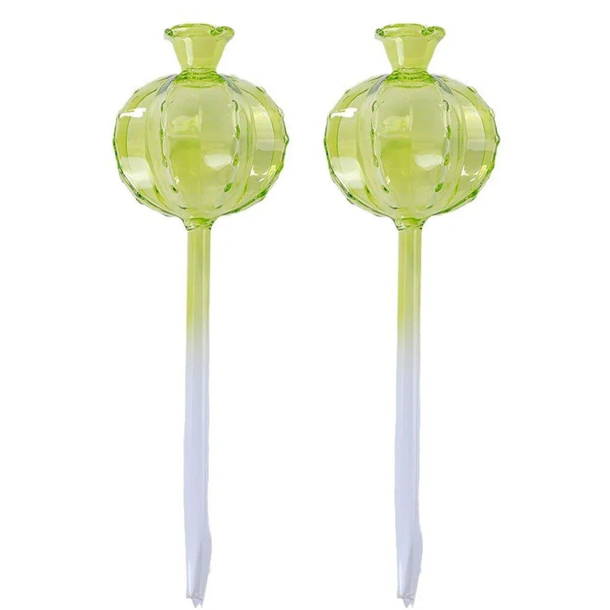 2PCS Automatic Glass Watering Cactus Plant Flower Self Drip Irrigation Tool - Green - Mekamart Australia