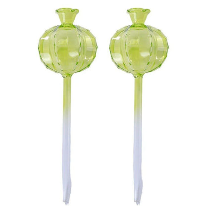 2PCS Automatic Glass Watering Cactus Plant Flower Self Drip Irrigation Tool - Green - Mekamart Australia