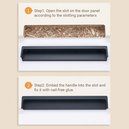 Hidden Recessed Cabinet Handle 120mm 200mm Slotted Drawer Door Pull Furniture - Grey-200mm