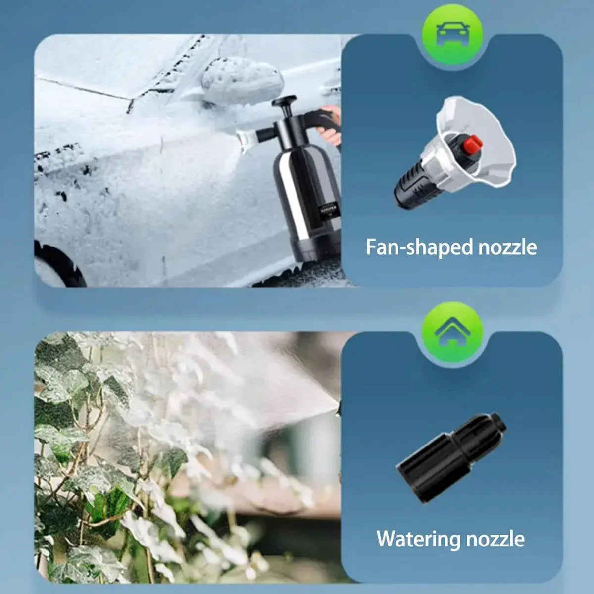 2L Car Wash Foam Sprayer Hand Held Pump Wash Spray Bottle Snow Foam Detailing - White - Mekamart Australia