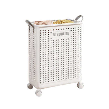 Folding Portable Laundry Basket Multifunctional Storage for Bathroom Household - M-Beige