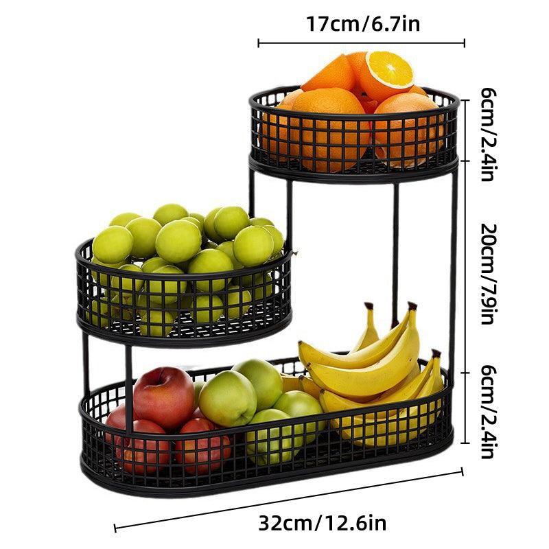 Luxury Multi-Layer Fruit Basket Snack Storage Rack Living Room Coffee Table - Gold - Mekamart Australia
