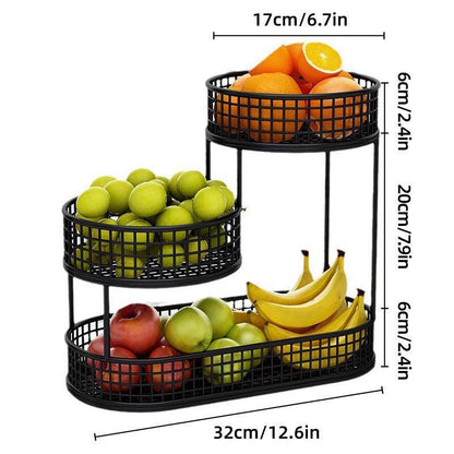 Luxury Multi-Layer Fruit Basket Snack Storage Rack Living Room Coffee Table - Gold - Mekamart Australia