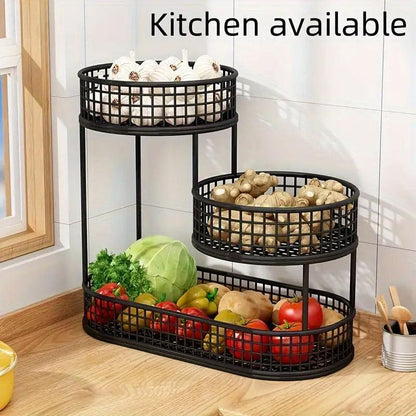 Luxury Multi-Layer Fruit Basket Snack Storage Rack Living Room Coffee Table - Gold - Mekamart Australia