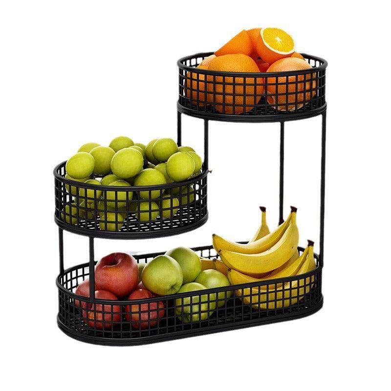 Luxury Multi-Layer Fruit Basket Snack Storage Rack Living Room Coffee Table - Gold - Mekamart Australia