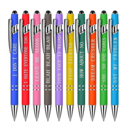 Funny Pens Swear Word Pen Set Black Ink Writing Pen Funny Office Diary Gift - Set A