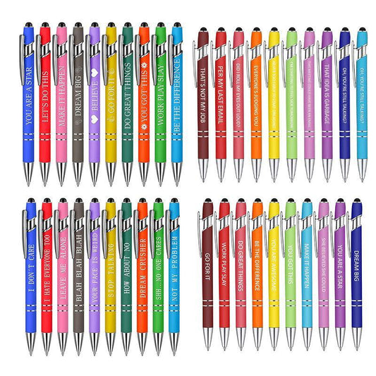 Funny Pens Swear Word Pen Set Black Ink Writing Pen Funny Office Diary Gift - Set B