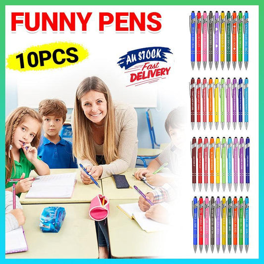 Funny Pens Swear Word Pen Set Black Ink Writing Pen Funny Office Diary Gift - Set D