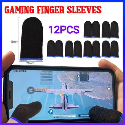 12Pcs Gaming Finger Sleeve Mobile Screen Game Controller Sweatproof Gloves Au