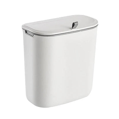 Wall Mounted Hanging Wastebasket with Sliding Lid for Kitchen and Bathroom Use - 9L - Mekamart Australia