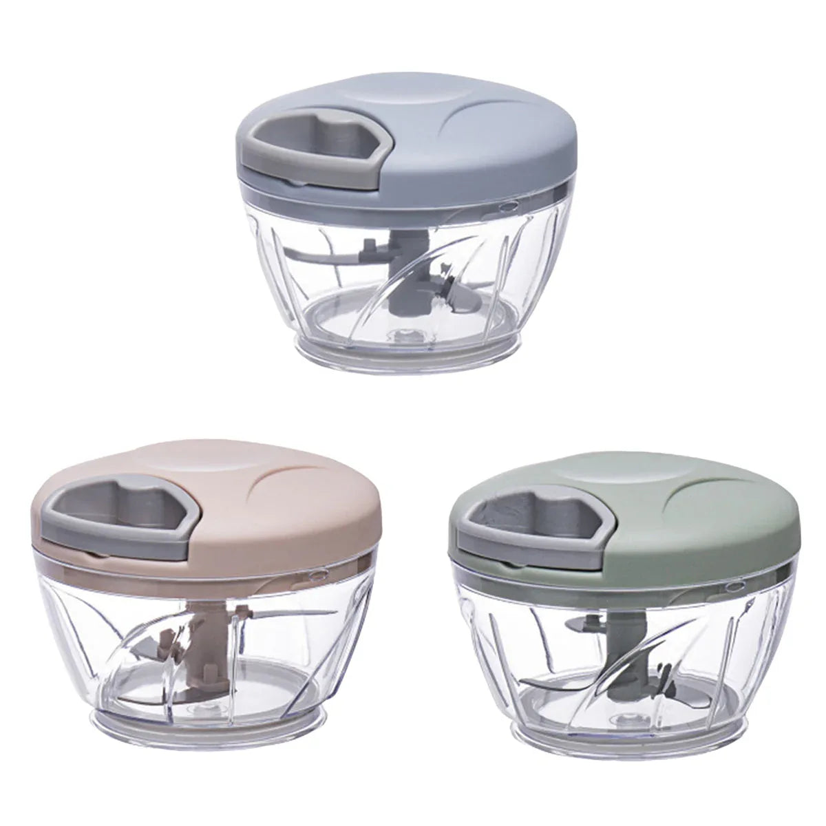 500ml Manual Meat Mincer Garlic Chopper Rotate Garlic Press Crusher Vegetable - Pink - Mekamart Australia