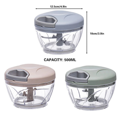500ml Manual Meat Mincer Garlic Chopper Rotate Garlic Press Crusher Vegetable - Pink - Mekamart Australia