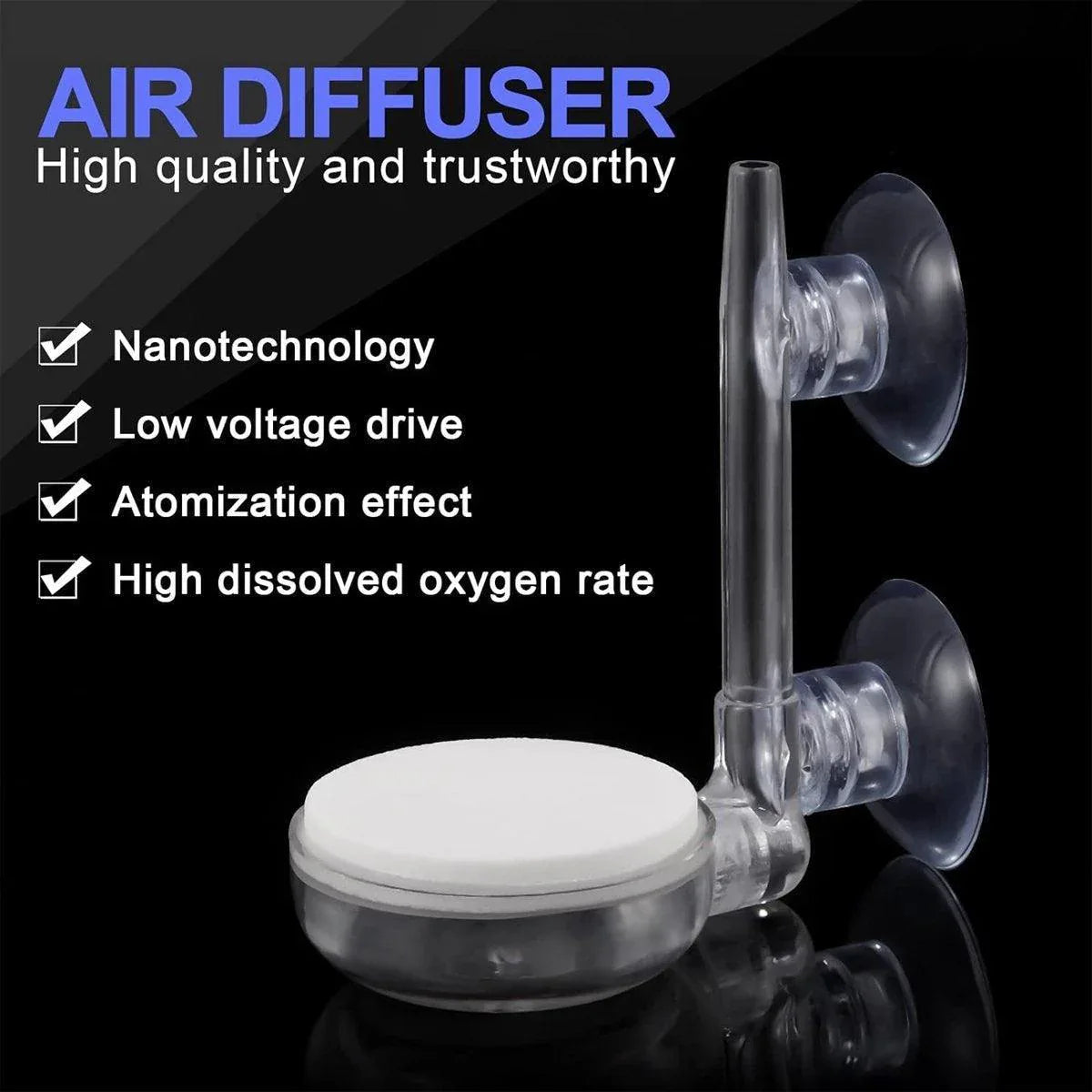Quiet Bubble Stone Aerator Head Fish Tank Oxygen Pump Nano Air Disc Atomizer - Diameter 35MM - Mekamart Australia