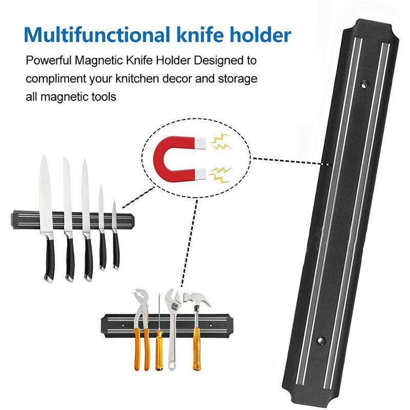 2X Magnetic Knife Rack Magnet Wall Mount Holder Strip Utensil Shelf Kitchen Tool - Mekamart Australia