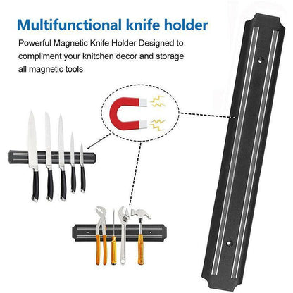 2X Magnetic Knife Rack Magnet Wall Mount Holder Strip Utensil Shelf Kitchen Tool - Mekamart Australia