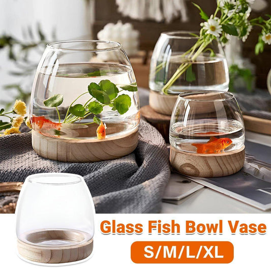 Japanese Style Small Glass Vases Fish Tank for Elegant Home Decor - S - Mekamart Australia