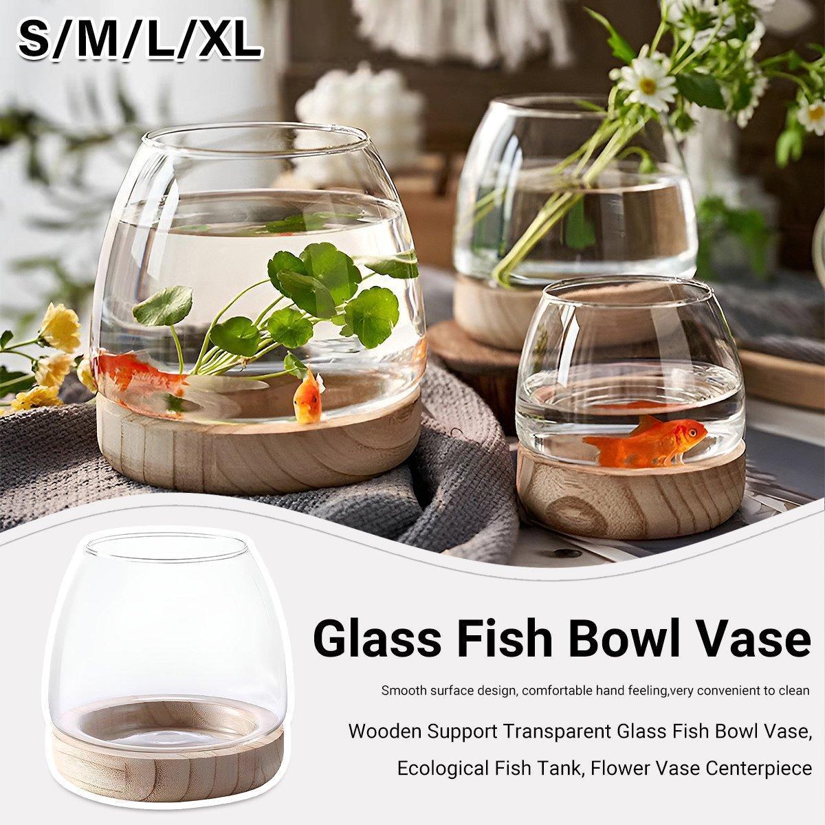 Japanese Style Small Glass Vases Fish Tank for Elegant Home Decor - S - Mekamart Australia