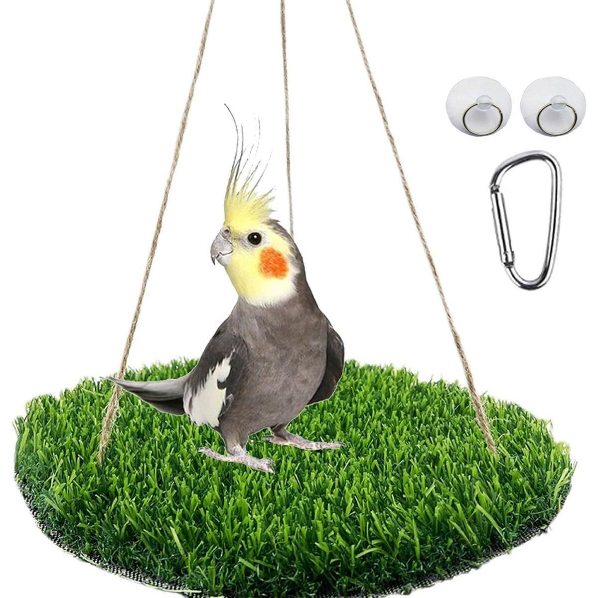 Parrot Turf Hammock Climbing Toy for Hamster Pet Bed Hanging Swing for Small Pet - Quadrate