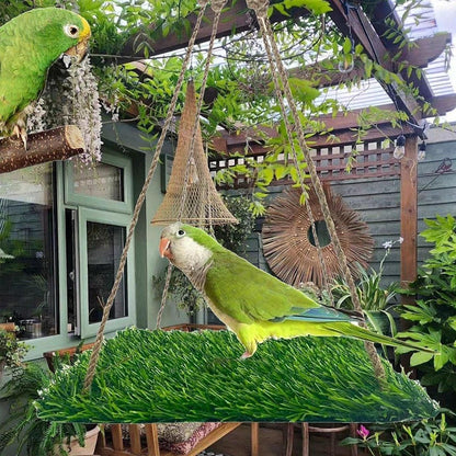 Parrot Turf Hammock Climbing Toy for Hamster Pet Bed Hanging Swing for Small Pet - Roundness