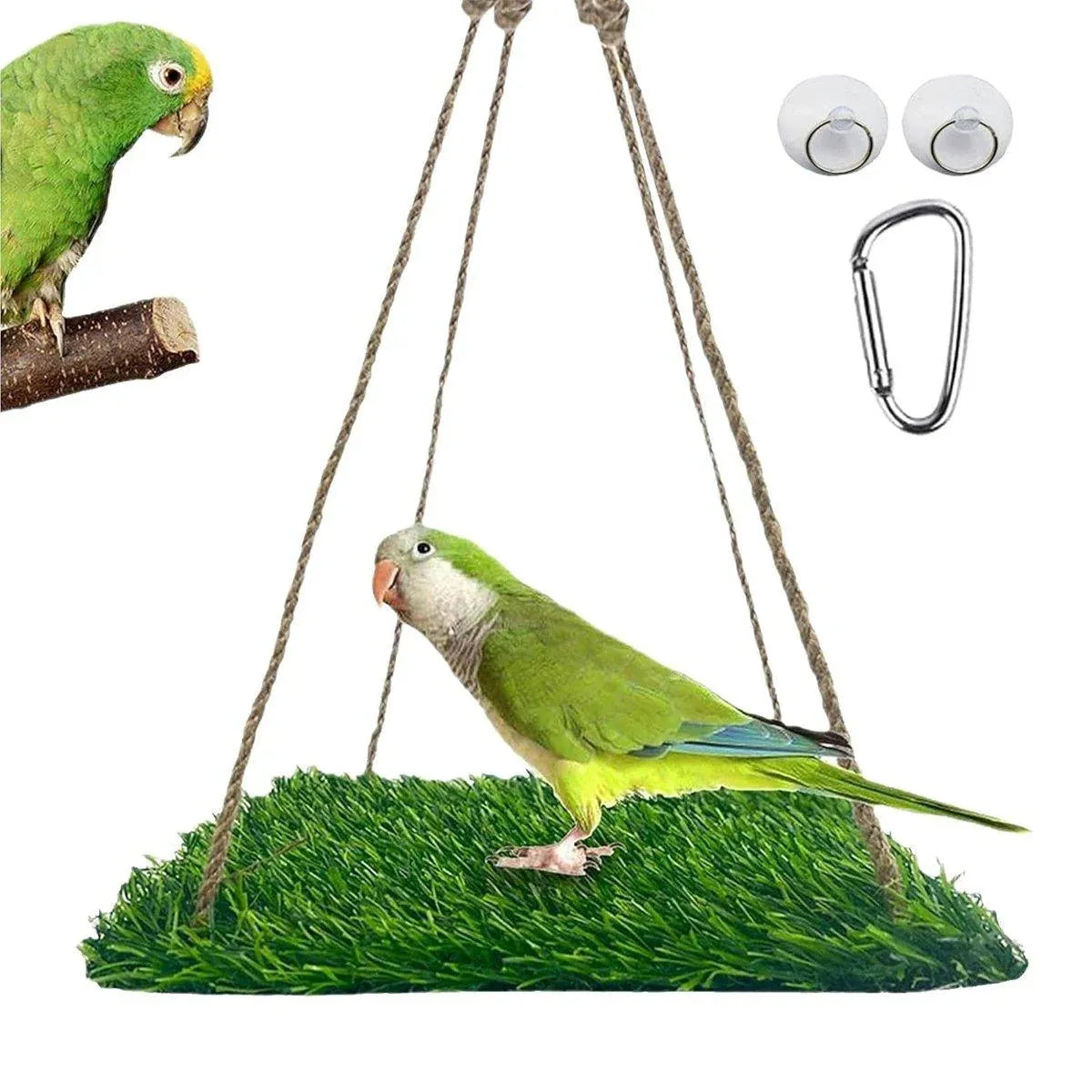 Parrot Turf Hammock Climbing Toy for Hamster Pet Bed Hanging Swing for Small Pet - Roundness