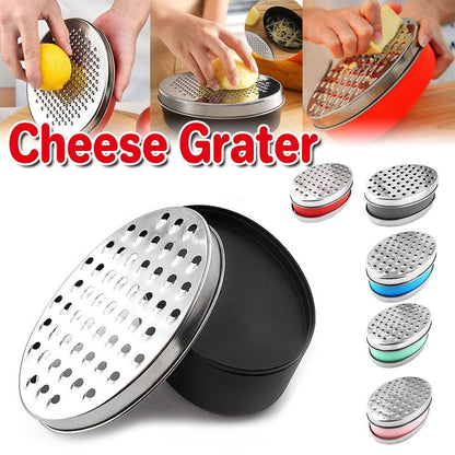 Stainless Steel Kitchen Cheese Grater with Container Storing Fruits Cheese Box - Red - Mekamart Australia