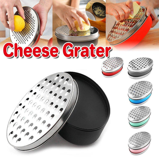 Stainless Steel Kitchen Cheese Grater with Container Storing Fruits Cheese Box - Red - Mekamart Australia