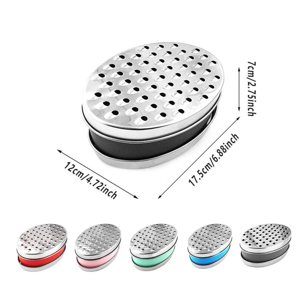 Stainless Steel Kitchen Cheese Grater with Container Storing Fruits Cheese Box - Red - Mekamart Australia