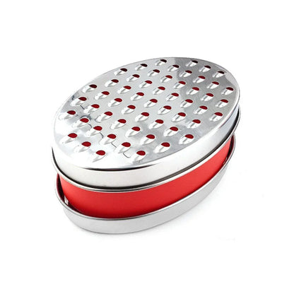 Stainless Steel Kitchen Cheese Grater with Container Storing Fruits Cheese Box - Red - Mekamart Australia