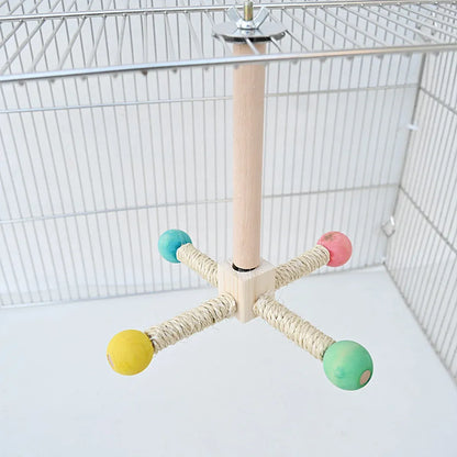 Parrot Toy Rotating Station Stand for Parrots Cockatiel Bird For Small Birds