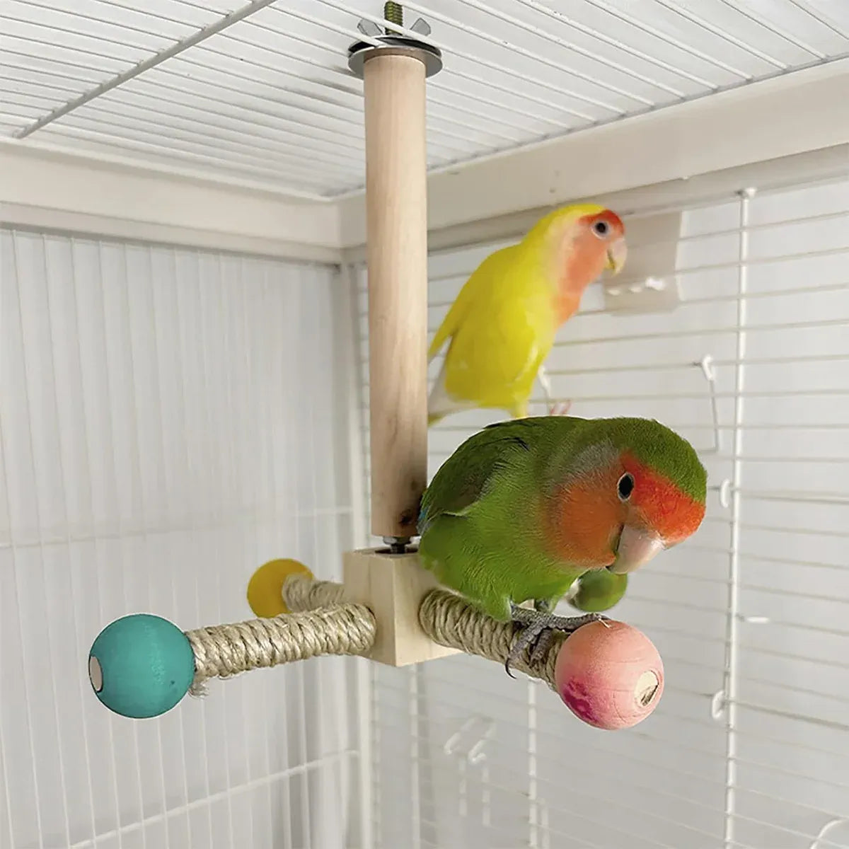 Parrot Toy Rotating Station Stand for Parrots Cockatiel Bird For Small Birds
