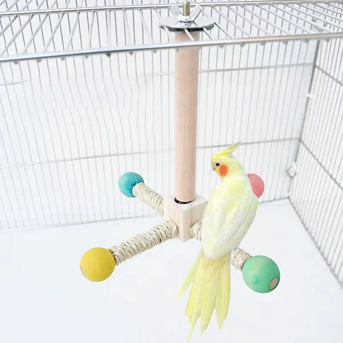 Parrot Toy Rotating Station Stand for Parrots Cockatiel Bird For Small Birds