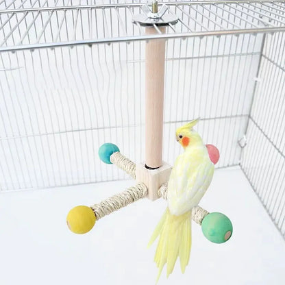 Parrot Toy Rotating Station Stand for Parrots Cockatiel Bird For Small Birds