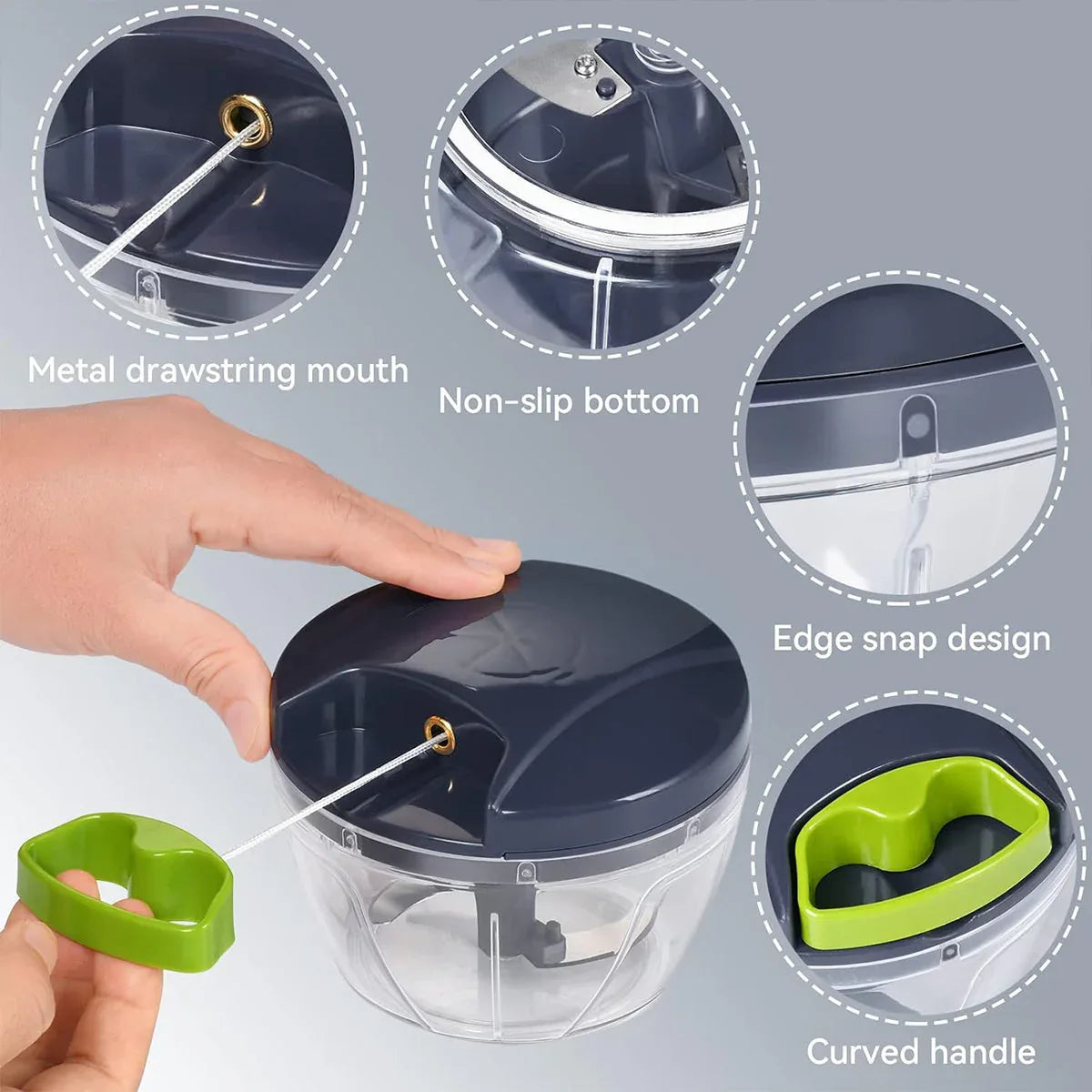 Garlic Press Chopper Slicer Hand Presser Grinder Crusher Home Kitchen Tools Use - 600ml - Mekamart Australia
