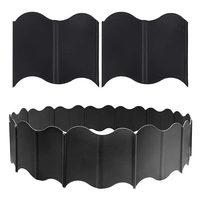 20PCS Garden Edging Fence Decorative Plastic Lawn Border Panels Landscaping - Black - Mekamart Australia